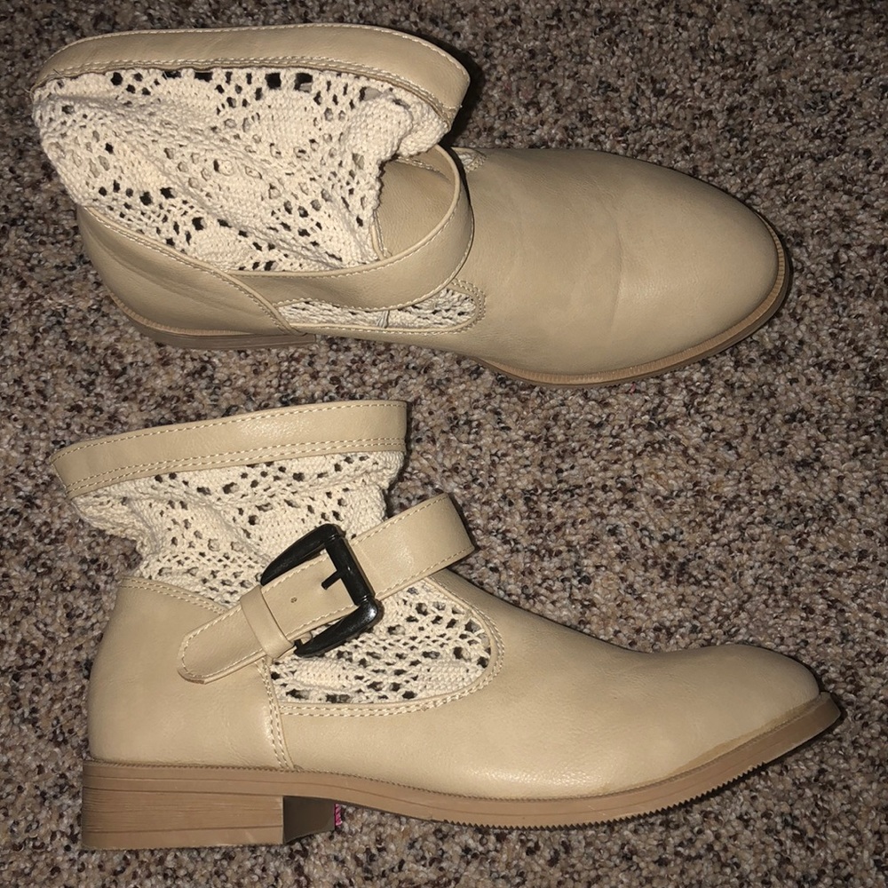 Cream boots